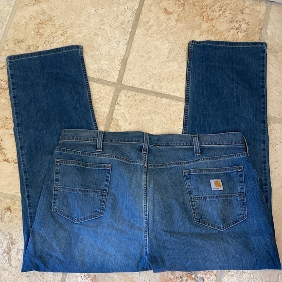 Carhartt Jeans Mens 42X30 Relaxed Midweight denim Work painter pants distressed - Picture 1 of 10